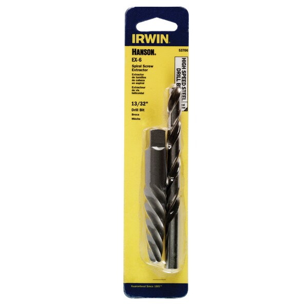 Irwin Irwin Hanson 19/64 in. X 13/32 in. D High Speed Steel Drill Bit Extractor Set 7 in. 1 pc 53706 - main